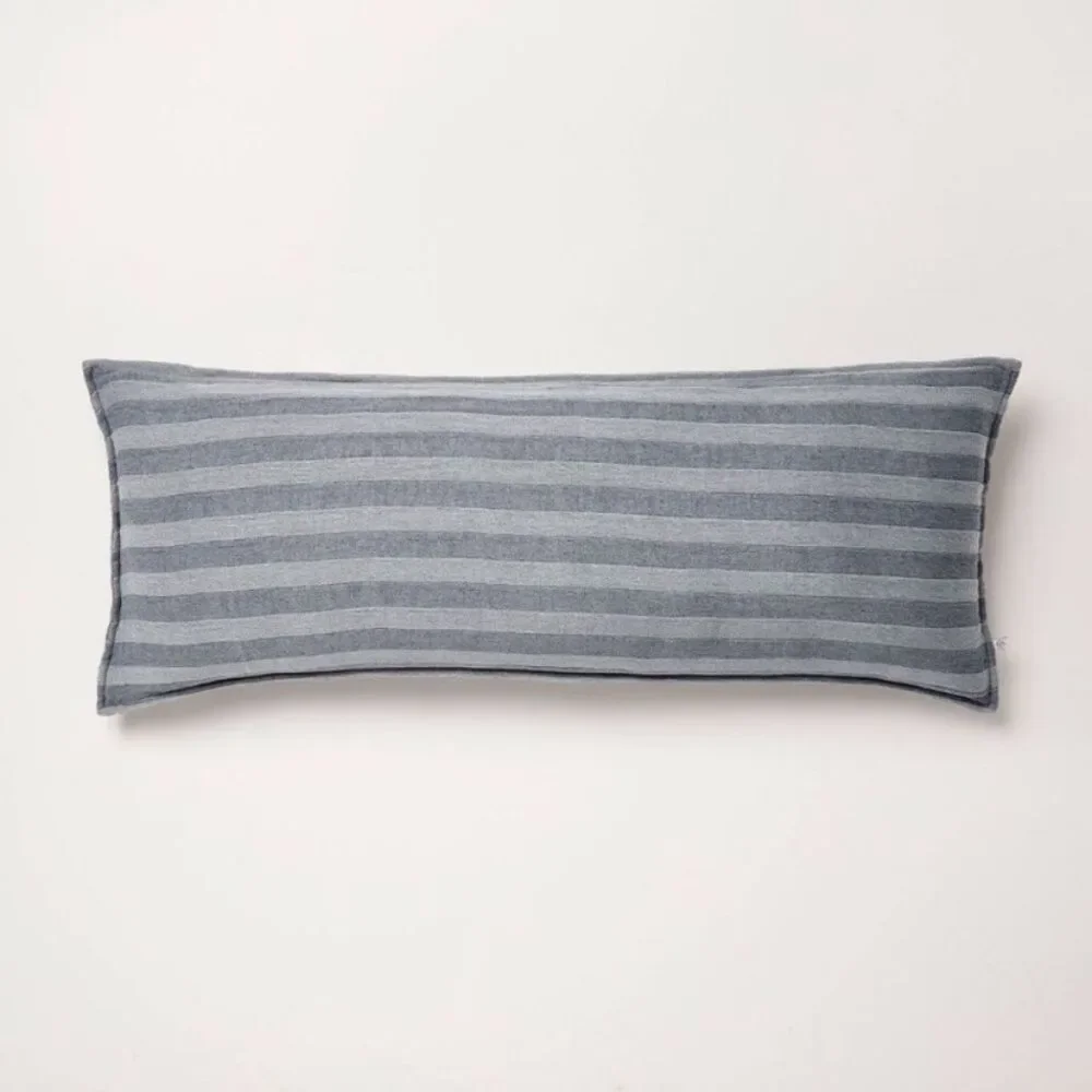 Hearth & Hand Blue Striped Lumbar Pillow